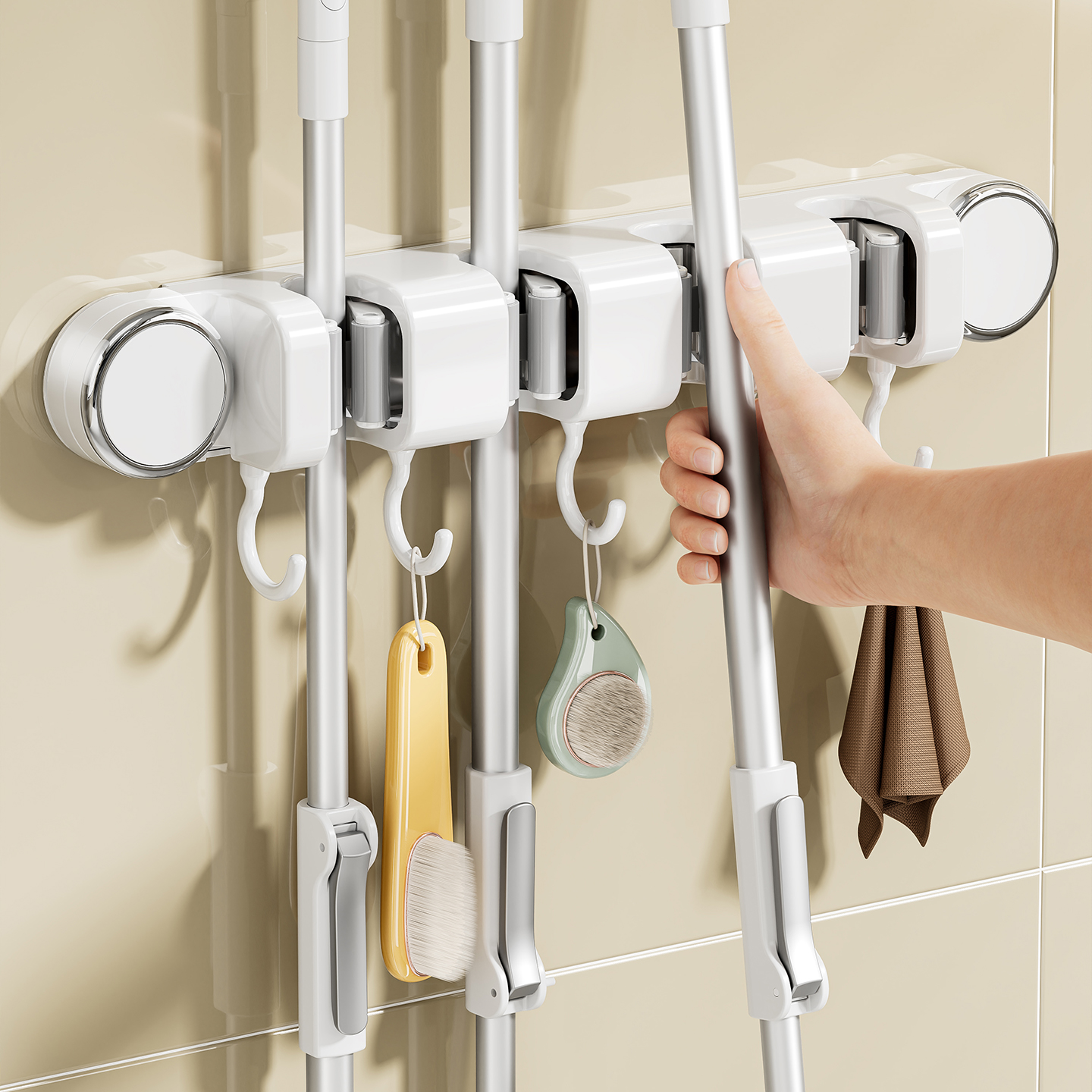 【2025新款】吸盘拖把壁挂夹