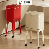 厨房垃圾桶免弯腰高款 可移动带盖客厅家用高颜值大容量厨余专用篓