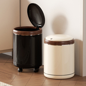 垃圾桶家用2026新款 弹盖带轮子大容量客厅卧室厨房卫生间移动纸篓
