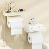 吸盘卷纸架卫生间壁挂厕所纸巾盒浴室防水厕纸盒卫生纸手纸置物架