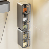 调料盒厨房家用墙挂盐罐调料罐组合套装 多格一体密封调味料收纳盒