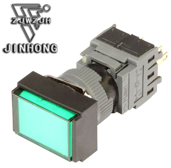 16MM按钮开关 长方形自锁LED灯双组10脚 正品 F16-392 UL认证+