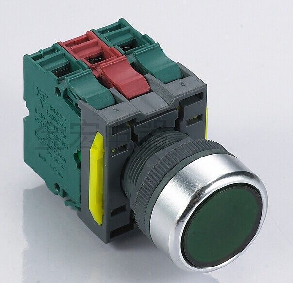 22MM金宏按钮金属铝圈 一开一闭 D22-371OG超大容量触点10A~