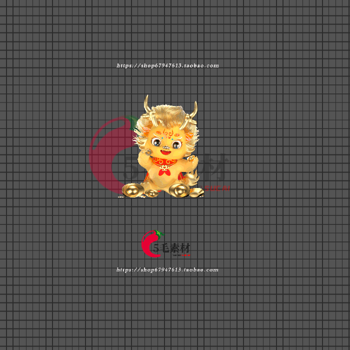 传奇特效素材 高清动态特效 宠物招财小龙 3D动态高清动画 QT62