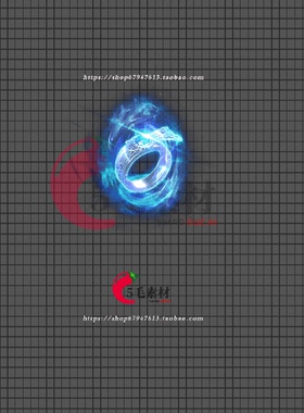 传奇特效素材 蓝色戒指高清动态 NPC光柱 传奇首饰游戏素材 QT96