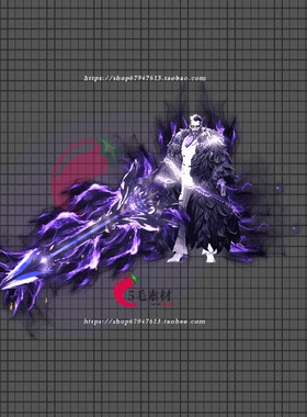 传奇光柱素材 动态光环特效 紫色猎人 高清动态PNG序列 GH106