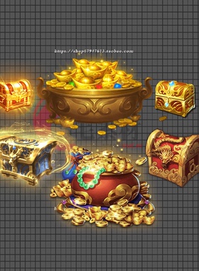 传奇特效素材 聚宝盆聚宝箱特效 NPC法宝高清动态 PNG格式 QT110