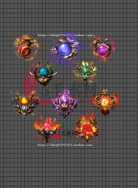 传奇法宝素材 装备框首饰宝石素材 宝石龙珠小物件动态高清 QT87