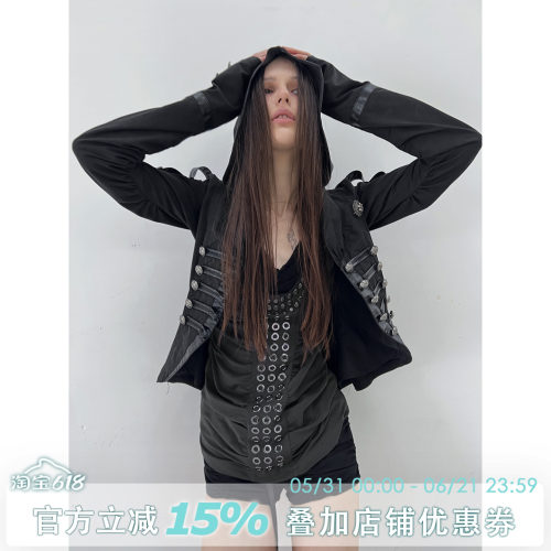DoublePunch骑士拼皮拿破仑外套