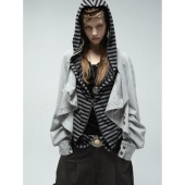 开衫 DoublePunch春夏翻领水手海盗风格 不规则变形蝙蝠袖 卫衣外套