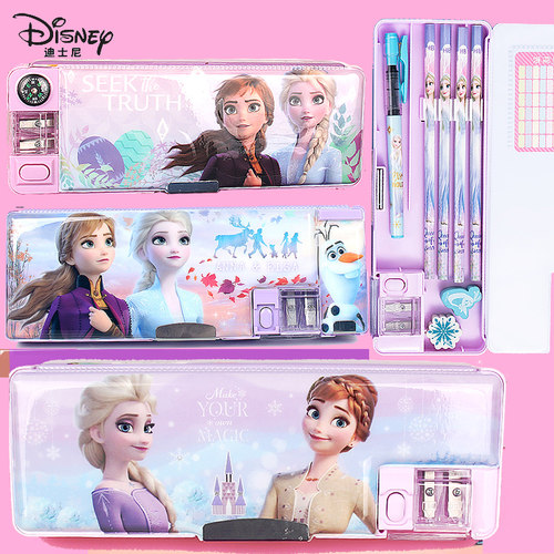 迪士尼冰雪奇缘爱莎多功能文具盒