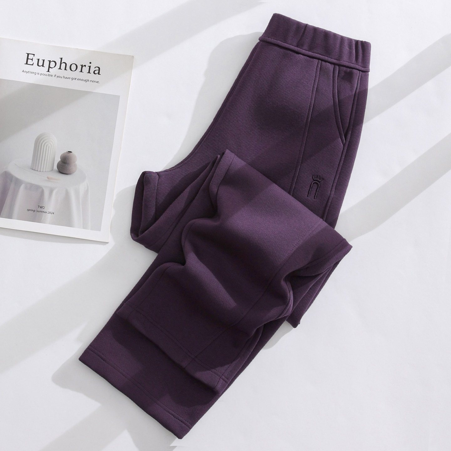 高档卫裤女士秋冬季2025新款宽松直筒长裤子系绳加绒加厚运动裤女