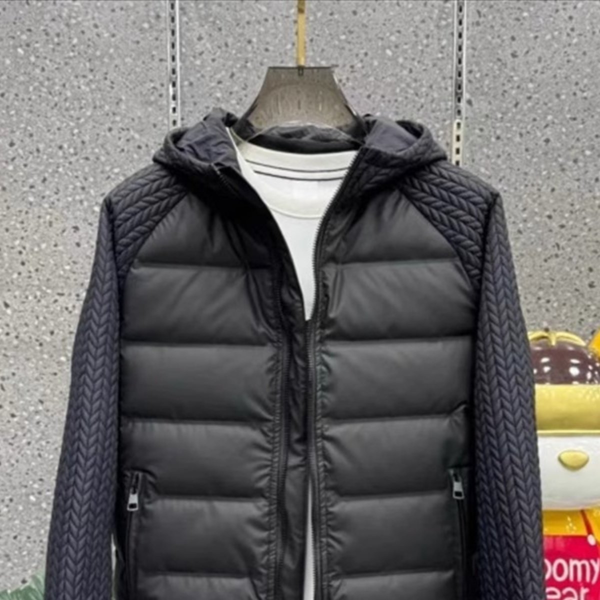 VIRRI CIAGA~男士连帽秋冬时尚款棉衣百搭外套夹克轻薄拼接棉服潮,男装,秀禾服,淘宝优惠券,粉丝福利购,淘宝优惠卷