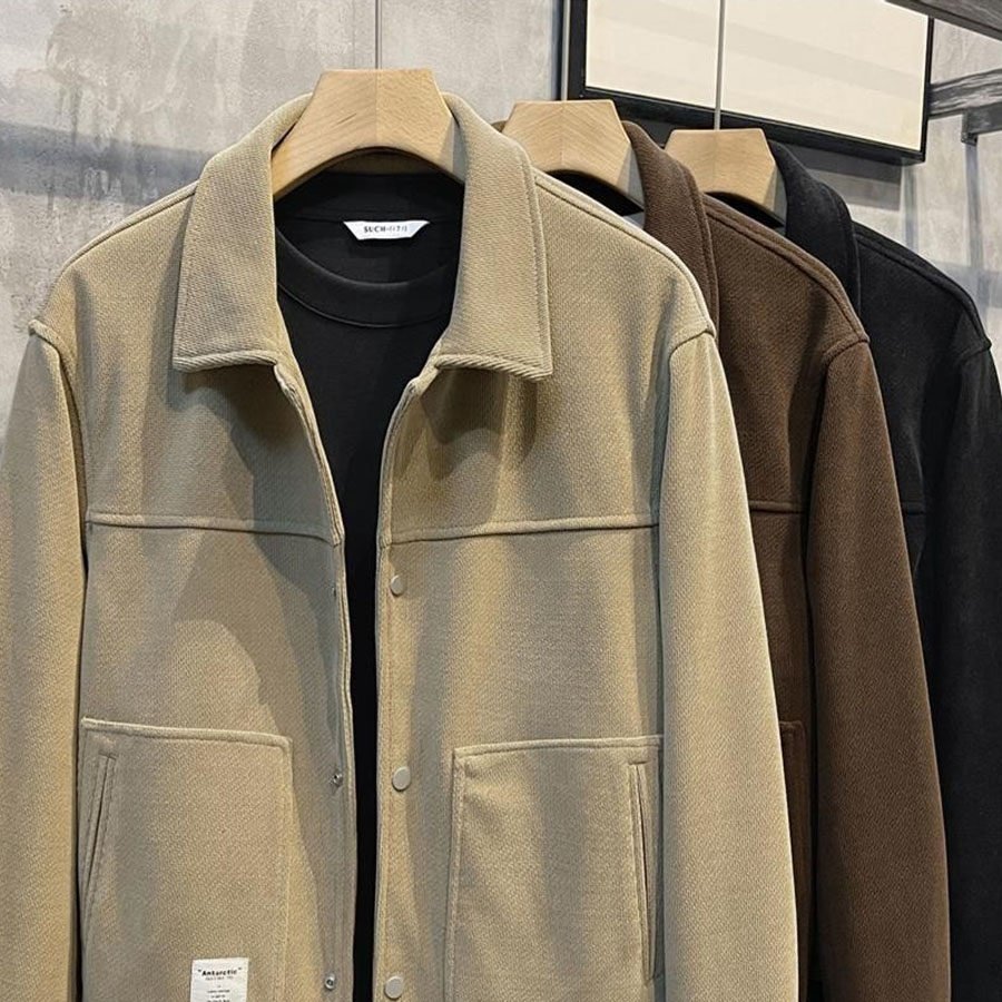 VIRRI CIAGA 英伦风复古轻熟翻领外套男士气质纯色休闲夹克工装,男装,秀禾服,淘宝优惠券,粉丝福利购,淘宝优惠卷