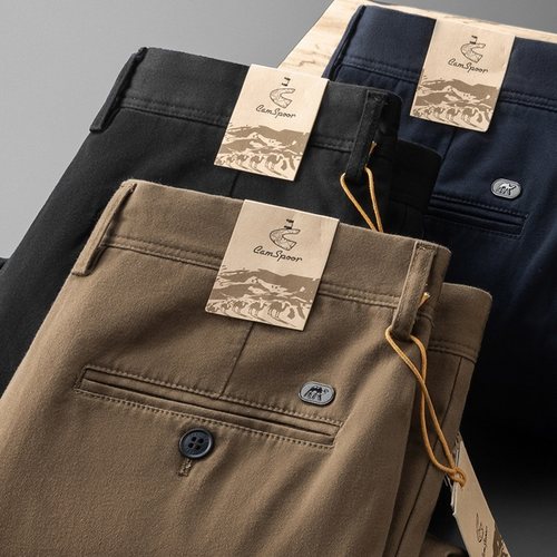 Mostarsea~秋冬新款纯棉弹力休闲裤男宽松商务百搭内里磨毛直筒裤