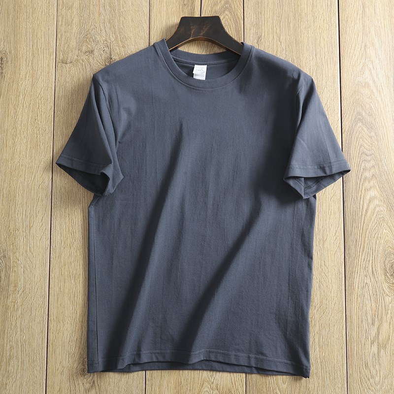 MAROLIO~出口日本!重磅纯棉!夏季休闲圆领纯色短袖T恤男士宽松