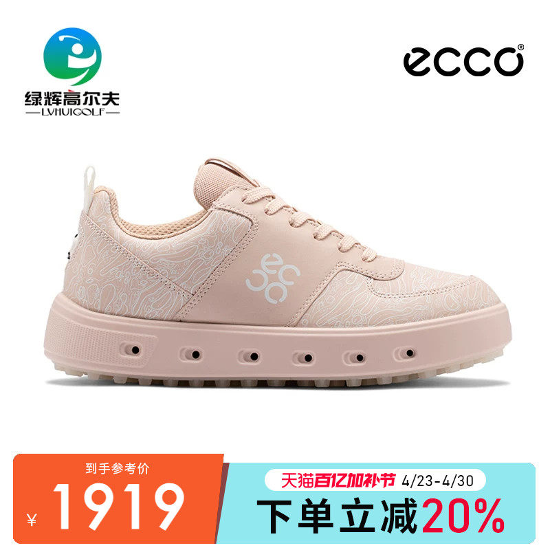 ECCO爱步高尔夫球鞋女士 街头720 防水透气牛皮休闲golf无钉女鞋