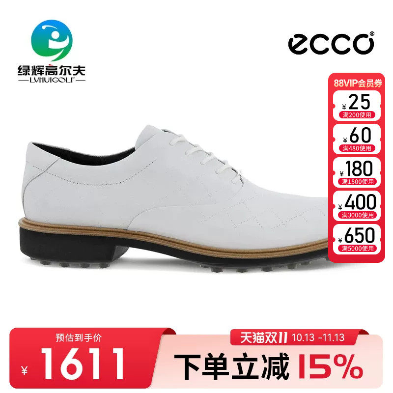 ECCO爱步高尔夫球鞋男士新款经典混合系列防水舒适防滑透气休闲鞋