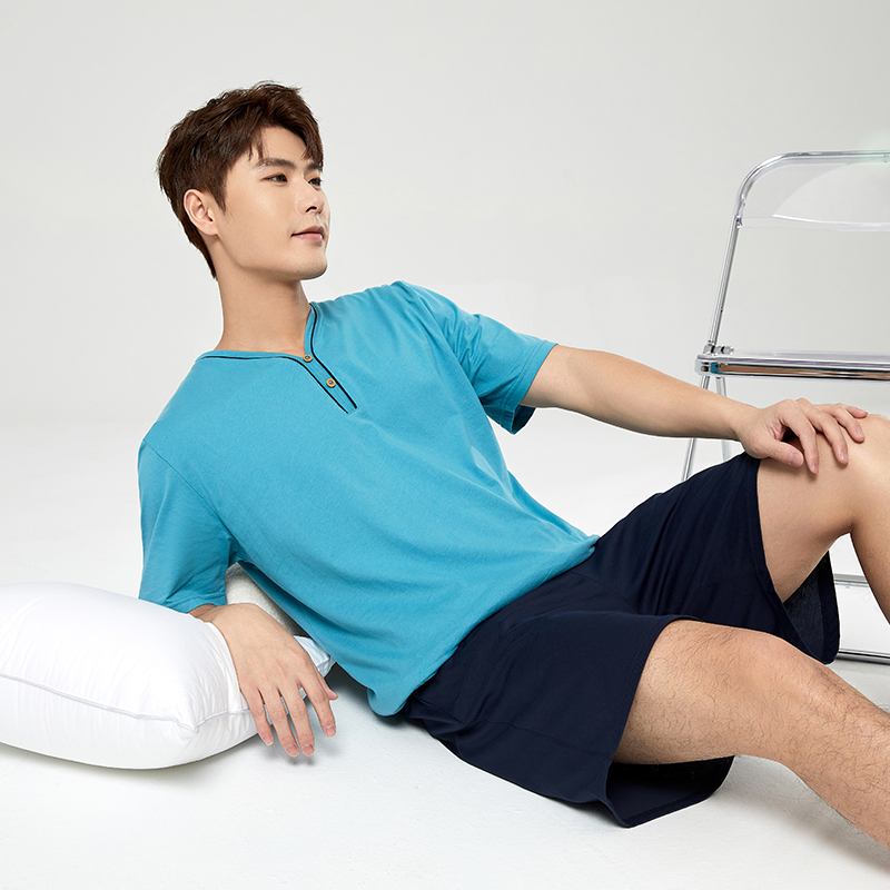 纤丝鸟男士纯棉吸汗家居服睡衣