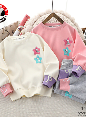 【专柜同款】史努比 童装儿童秋冬圆领上衣可爱卡通女童卫衣22591