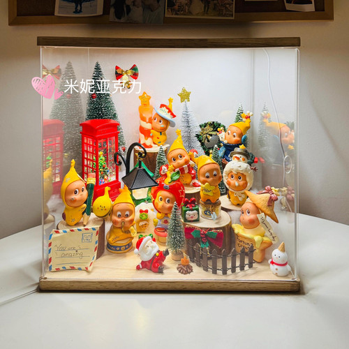 泡泡玛特来自星星人的礼物盲盒造景圣诞diy场景配件道具手工展示