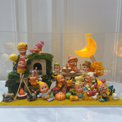 泡泡玛特123！星星人盲盒场景diy布置装饰微缩造景展示盒迷你配件