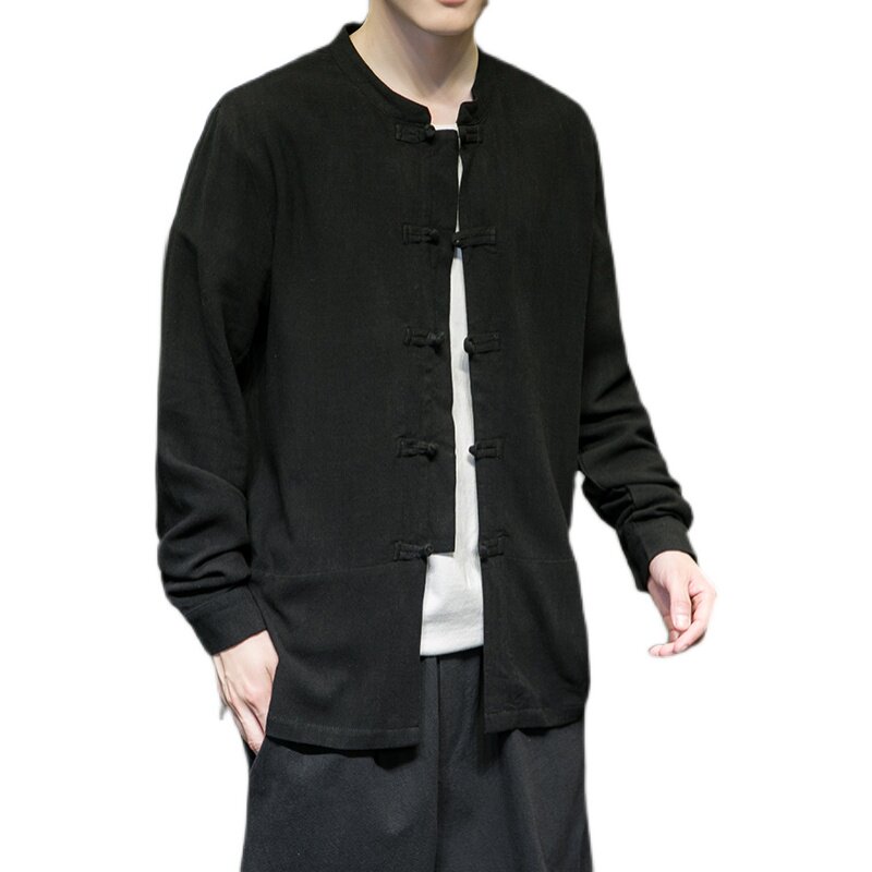 2021风秋冬新款男棉麻纯色长袖休闲衬衣QT4003-NB32,男装衬衫,星座815（原A203）