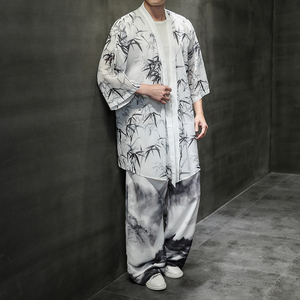 中国风夏季冰丝中长款防晒衣套装男 QT4003-TZ68p120图片