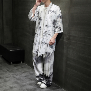 中国风夏季冰丝中长款防晒衣套装男 QT4003-TZ68p120图片