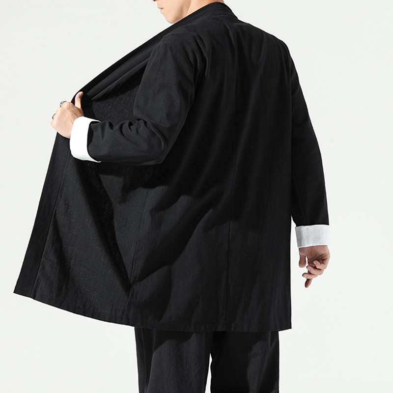 中国风秋季男士中长款休闲宽松外套男QT4003-NB25P80,男装风衣,星座815（原A203）