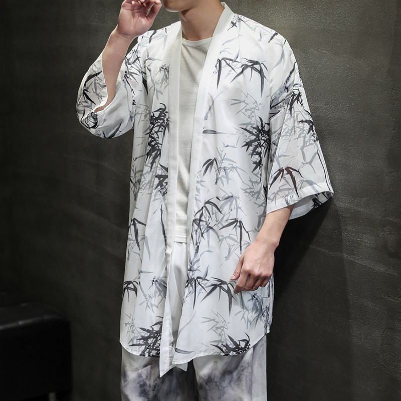 中国风夏季冰丝中长款防晒衣披风男QT4003-2103p40,男装风衣,星座815（原A203）