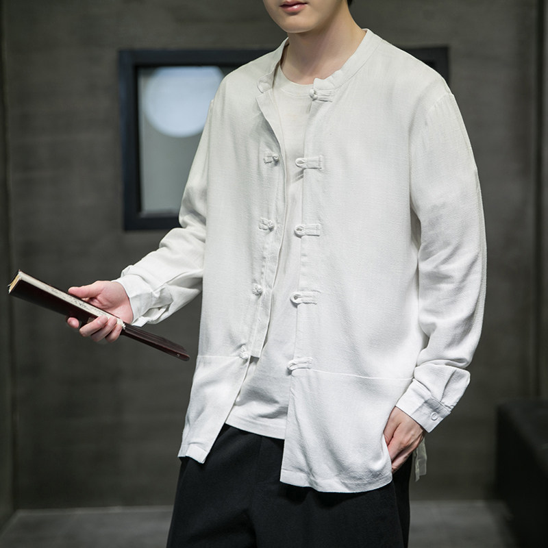 2021风秋冬新款男棉麻纯色长袖休闲衬衣QT4003-NB32,男装衬衫,星座815（原A203）