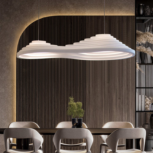 侘寂风现代简约树脂编织吊灯