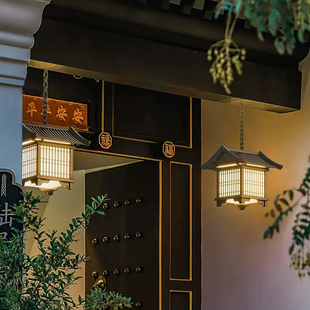 吊灯户外凉亭吊灯新中式庭院吊灯景区大门口屋檐吊灯走廊灯景观灯