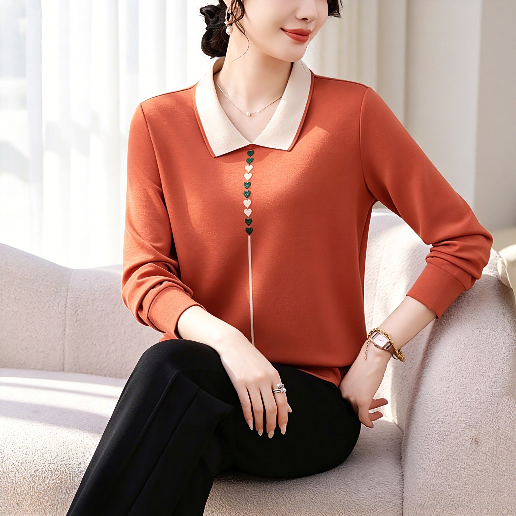 中老年长袖运动服休闲套装女秋季2026新款洋气显瘦妈妈卫衣两件套