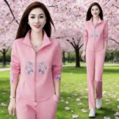 休闲外套洋气质两件套 女春季 中老年妈妈新中式 国风刺绣运动服套装