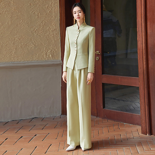 FUYAO扶摇 改良中山装西装套装女2025春季新款新中式国风西服套裤