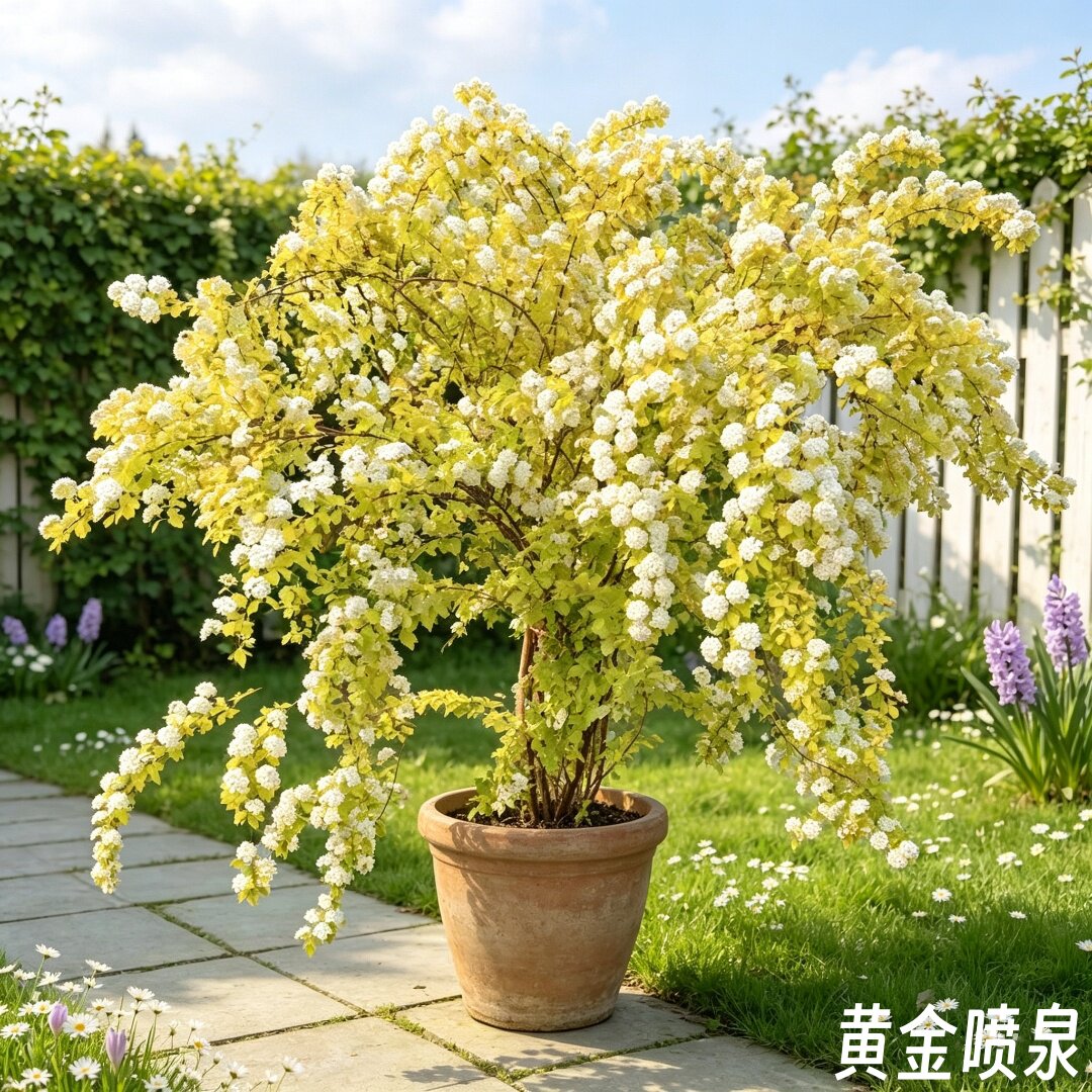 黄金喷泉绣线菊花苗耐寒耐热观赏图片