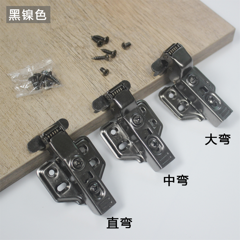 20极窄铝框窄框玻璃门铰链枪黑色镀镍合页极简轻奢缓冲液压门铰