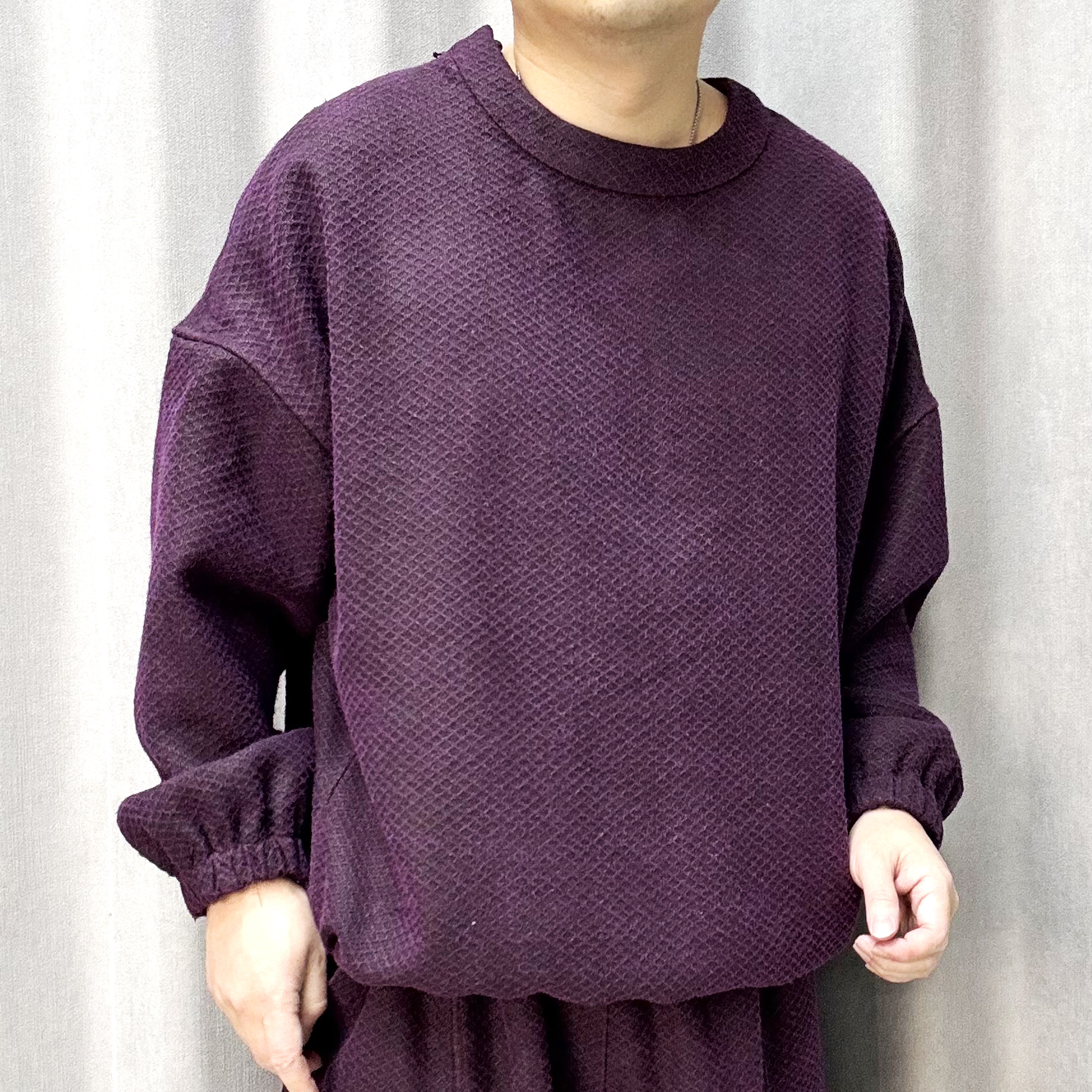 809桑蚕丝45+55柞蚕丝香云纱卫衣男装秋冬款长袖休闲百搭宽松圆领