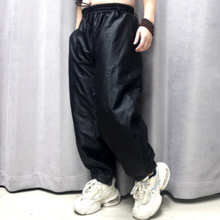 灯笼裤 男士 25138秋冬桑蚕丝香云纱棉裤 黑色宽松百搭休闲 顶配
