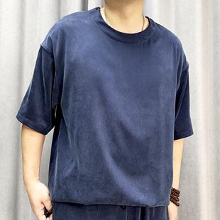 喬其緞桑蠶絲短袖 2502 百搭T恤上衣常規(guī)男士 圓領(lǐng)速干純色休閑夏季