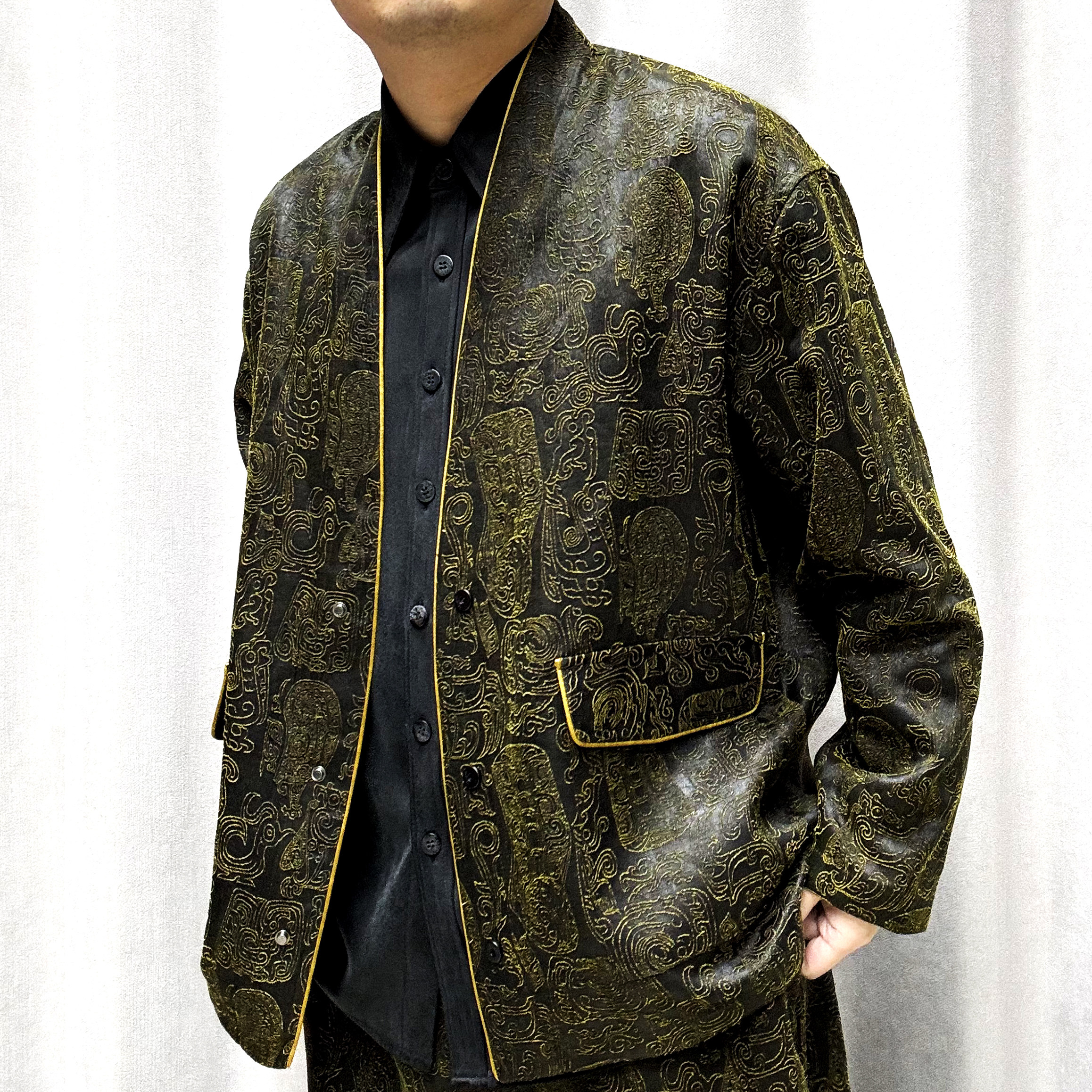 25108柞蚕丝男新中式宽松夹克