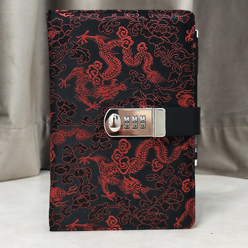 简约复古加厚少女心带锁日记本