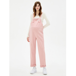 快乐屋孕妇背带裤春秋棉弹斜纹简约直筒裤休闲长裤孕妇裤子牛仔裤