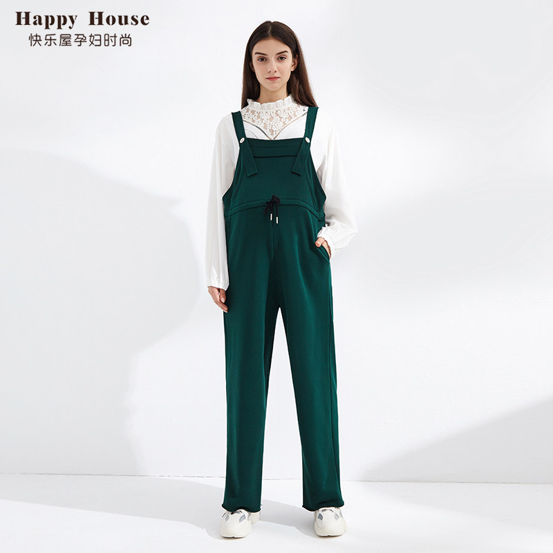 快乐屋孕妇背带裤春季2026新款宽松大码休闲针织毛边孕妇直筒裤子,孕妇装/孕产妇用品/营养,孕妇背带裤,淘宝优惠券,粉丝福利购,淘宝优惠卷