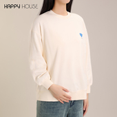 快乐屋孕妇针织卫衣新款 女 宽松秋装 毛圈休闲上衣纯色套头长袖 大码