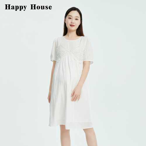 快乐屋抗菌孕妇连衣裙夏季薄款