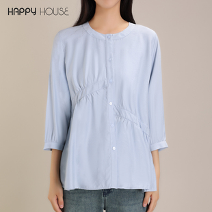 宽松时尚 衬衣秋装 娃娃衫 大码 减龄衬衫 快乐屋褶皱孕妇上衣春秋款