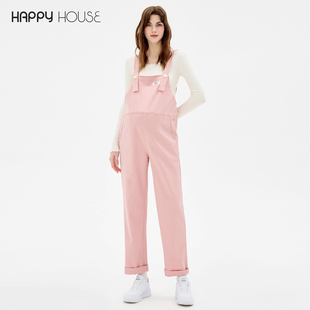 子牛仔裤 快乐屋孕妇背带裤 孕妇裤 休闲长裤 春夏棉弹斜纹简约直筒裤